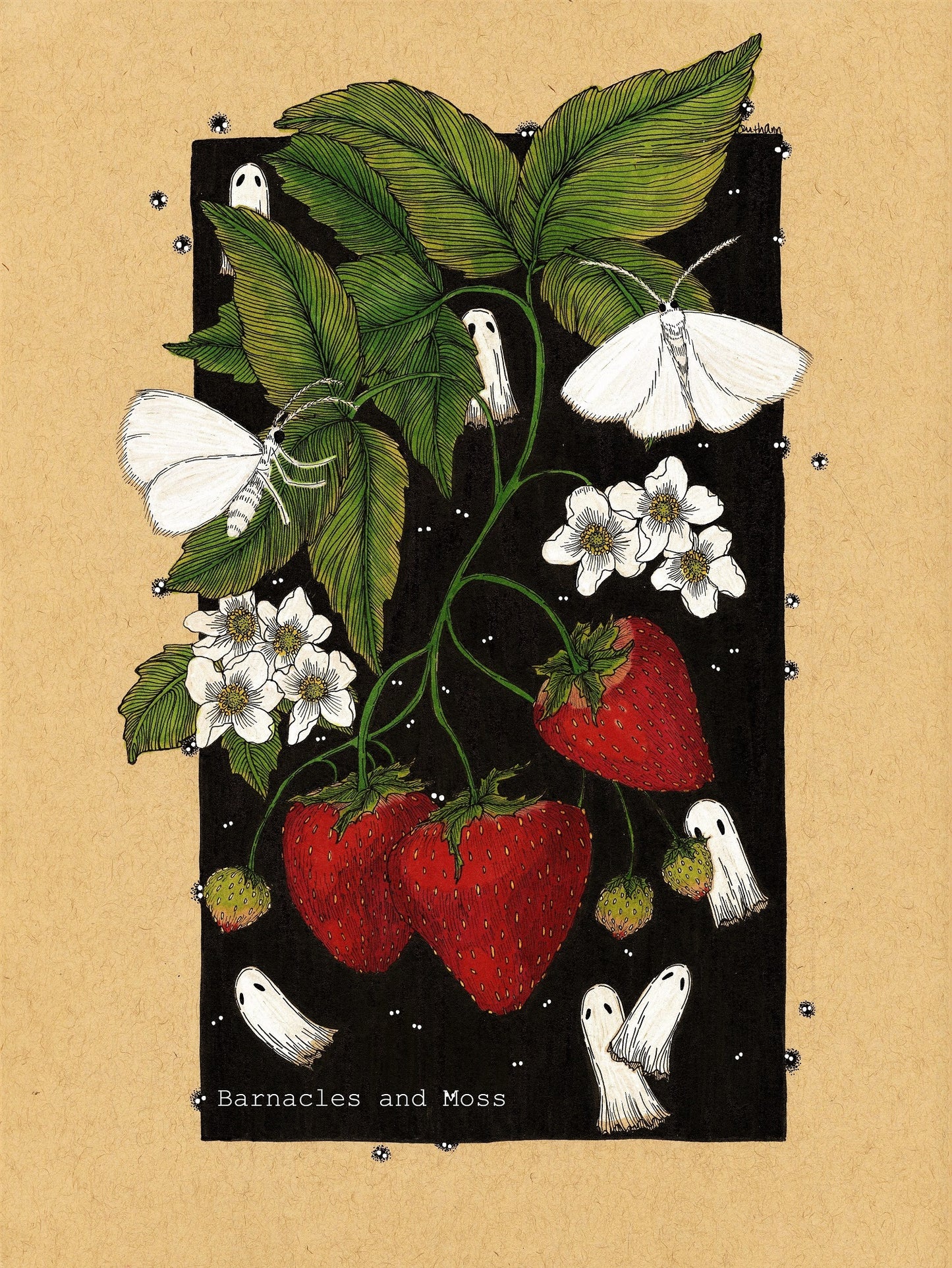 Strawberries and Soot Sprites Fine Art Print