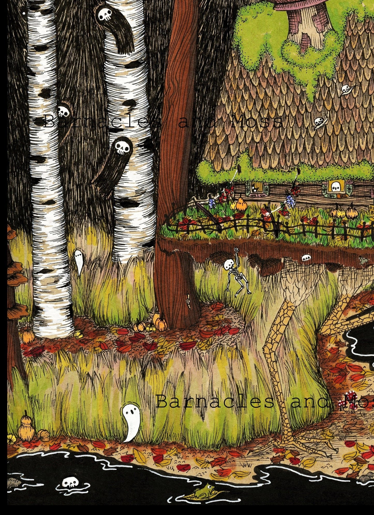 Baba Yaga's Hut In Autumn Fine Art Print