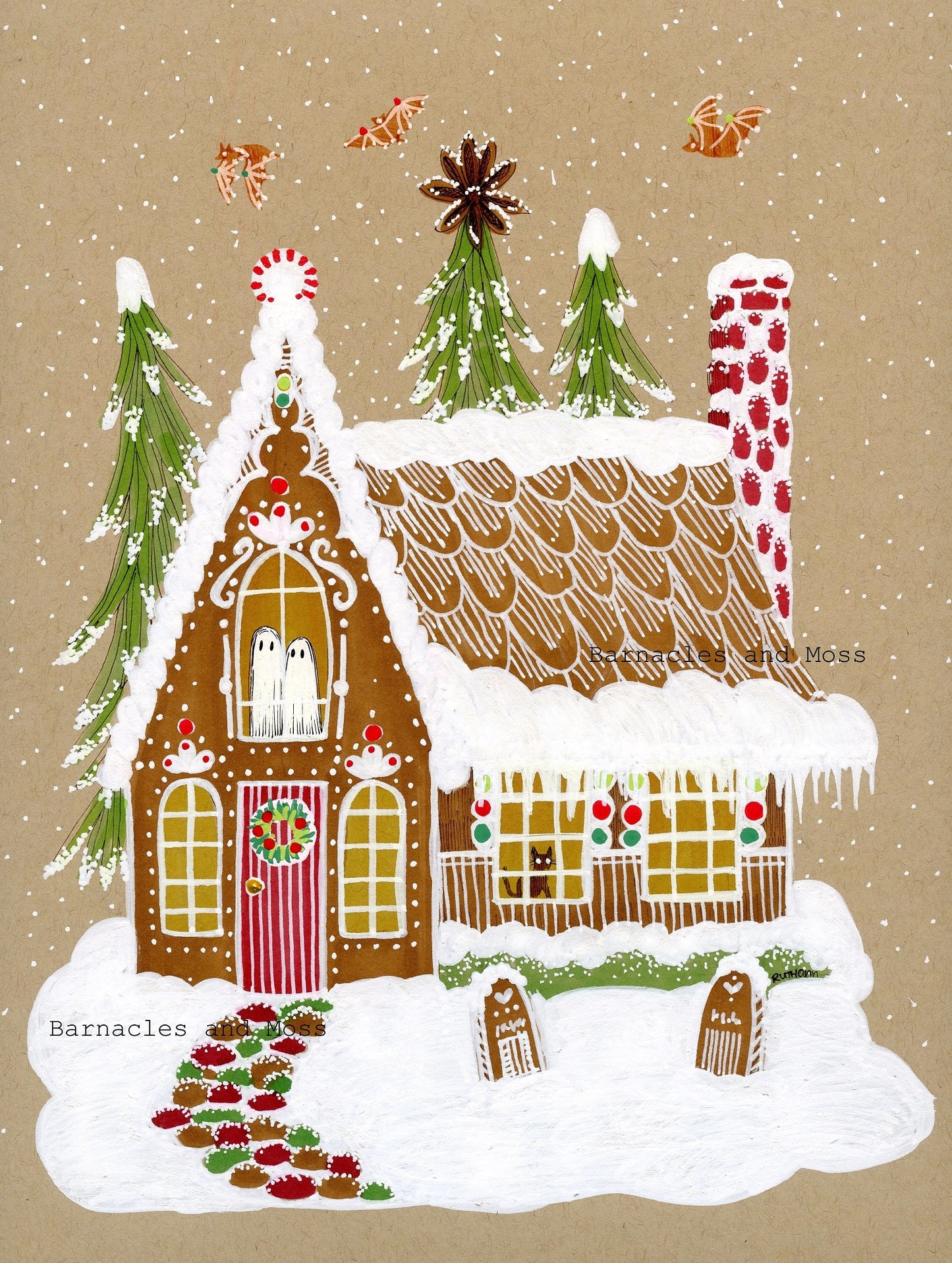 Haunted Gingerbread House Fine Art Print