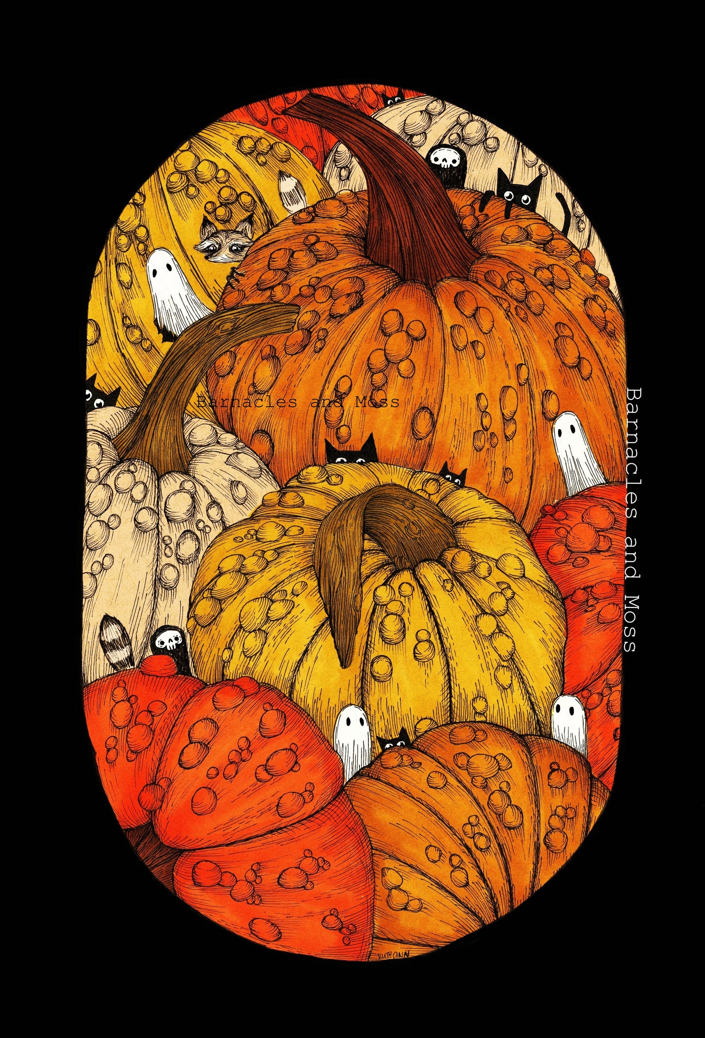 Pumpkin Critters Fine Art Print