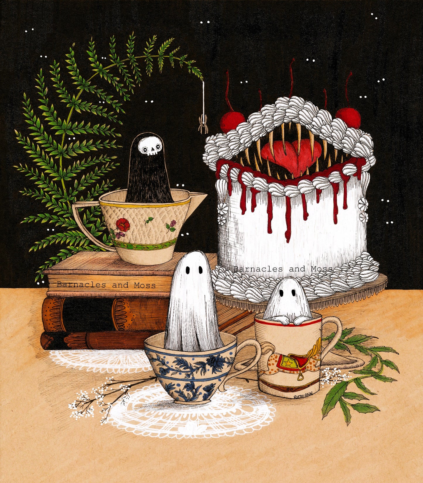Spooky Tea Party Fine Art Print