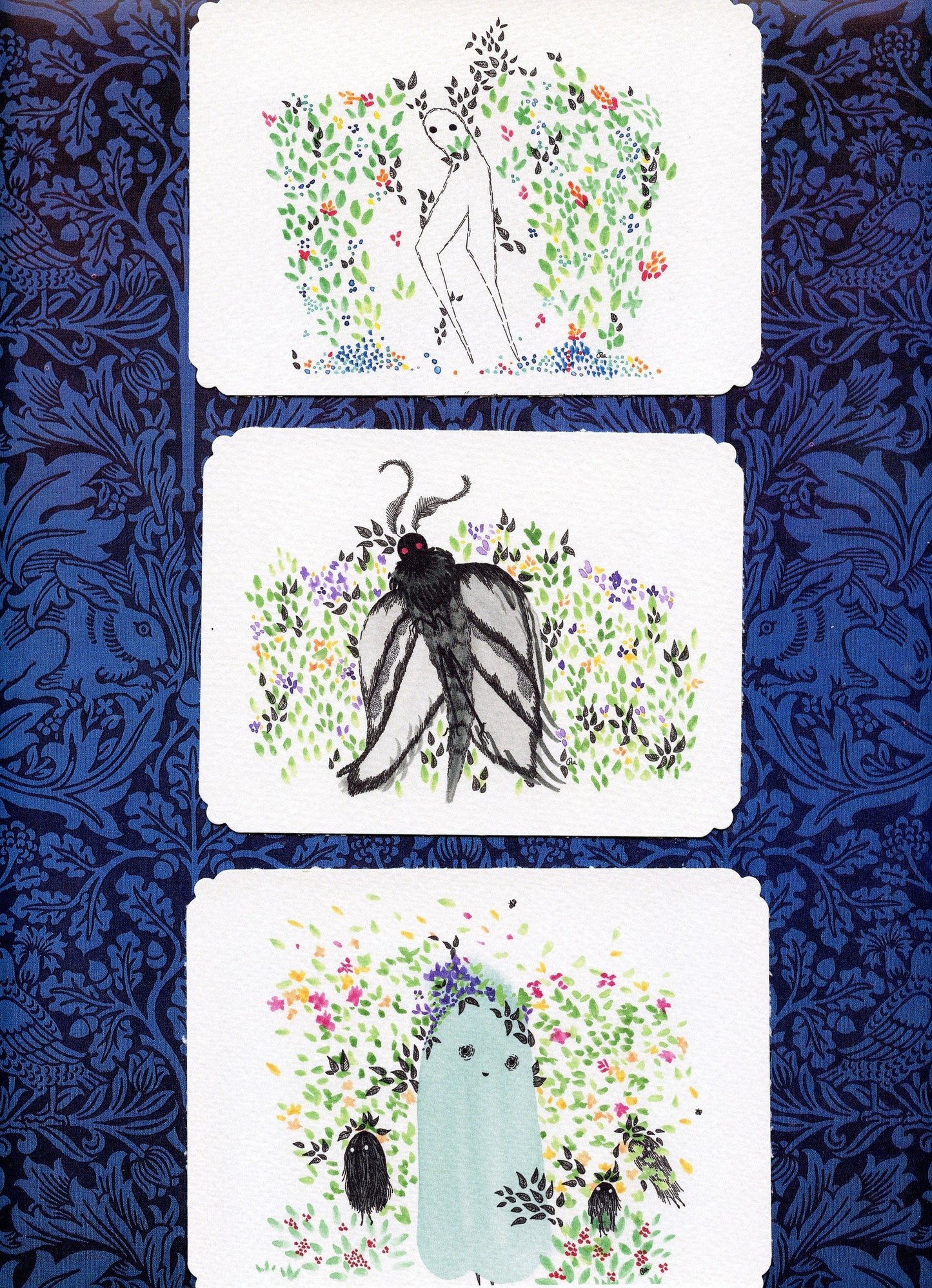 Set of 3 Cryptid Garden Cards | Envelopes Included
