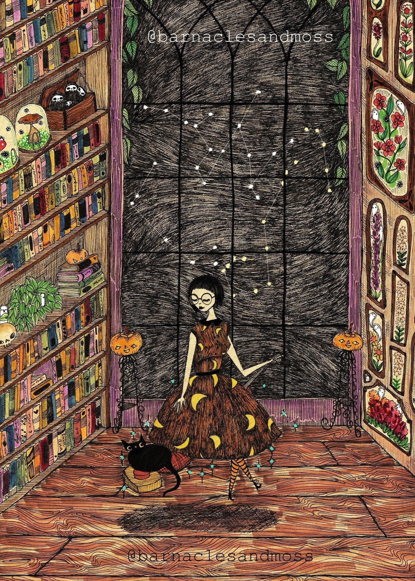 Wobble The Witch Cat Fine Art Print