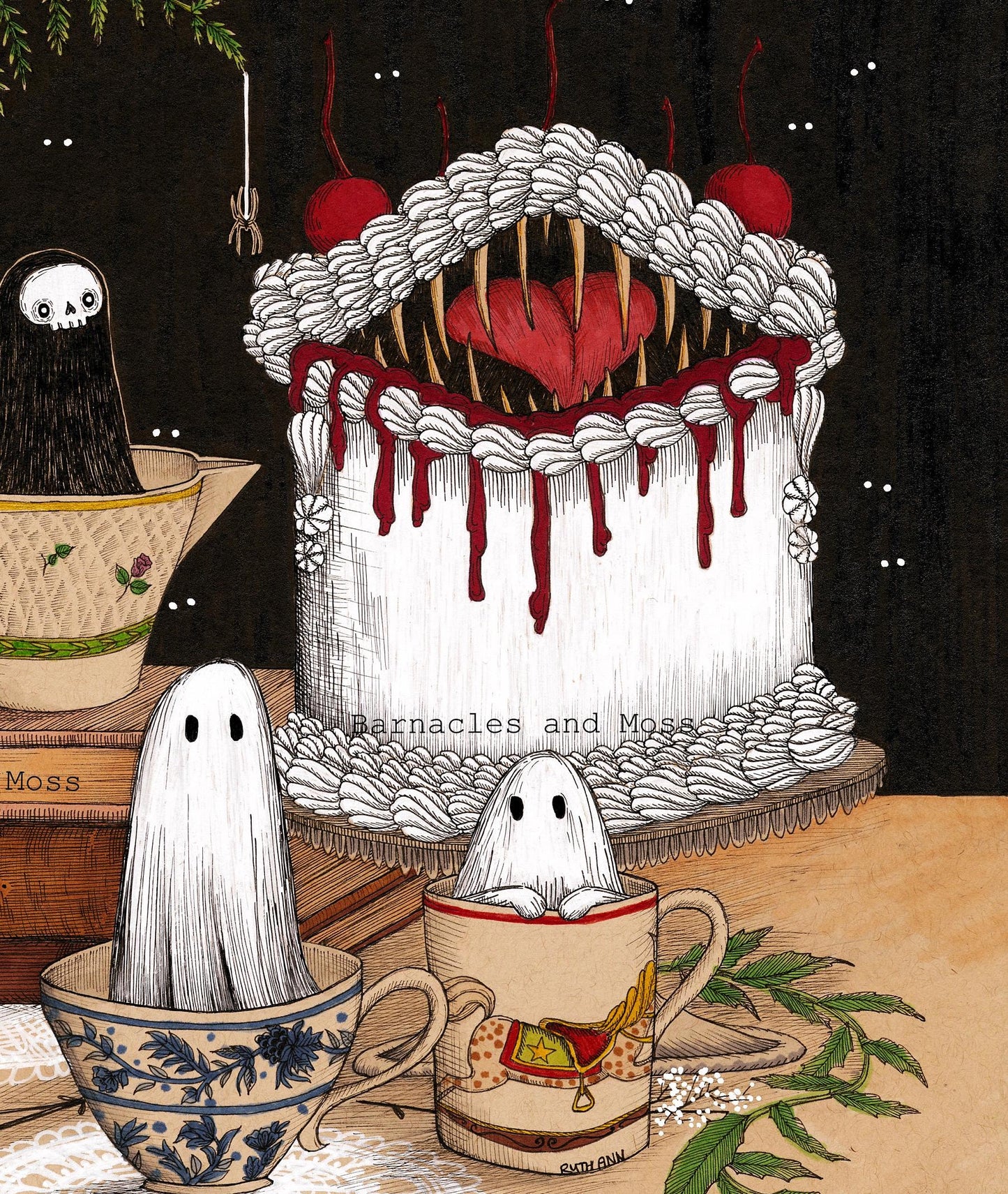 Spooky Tea Party Fine Art Print