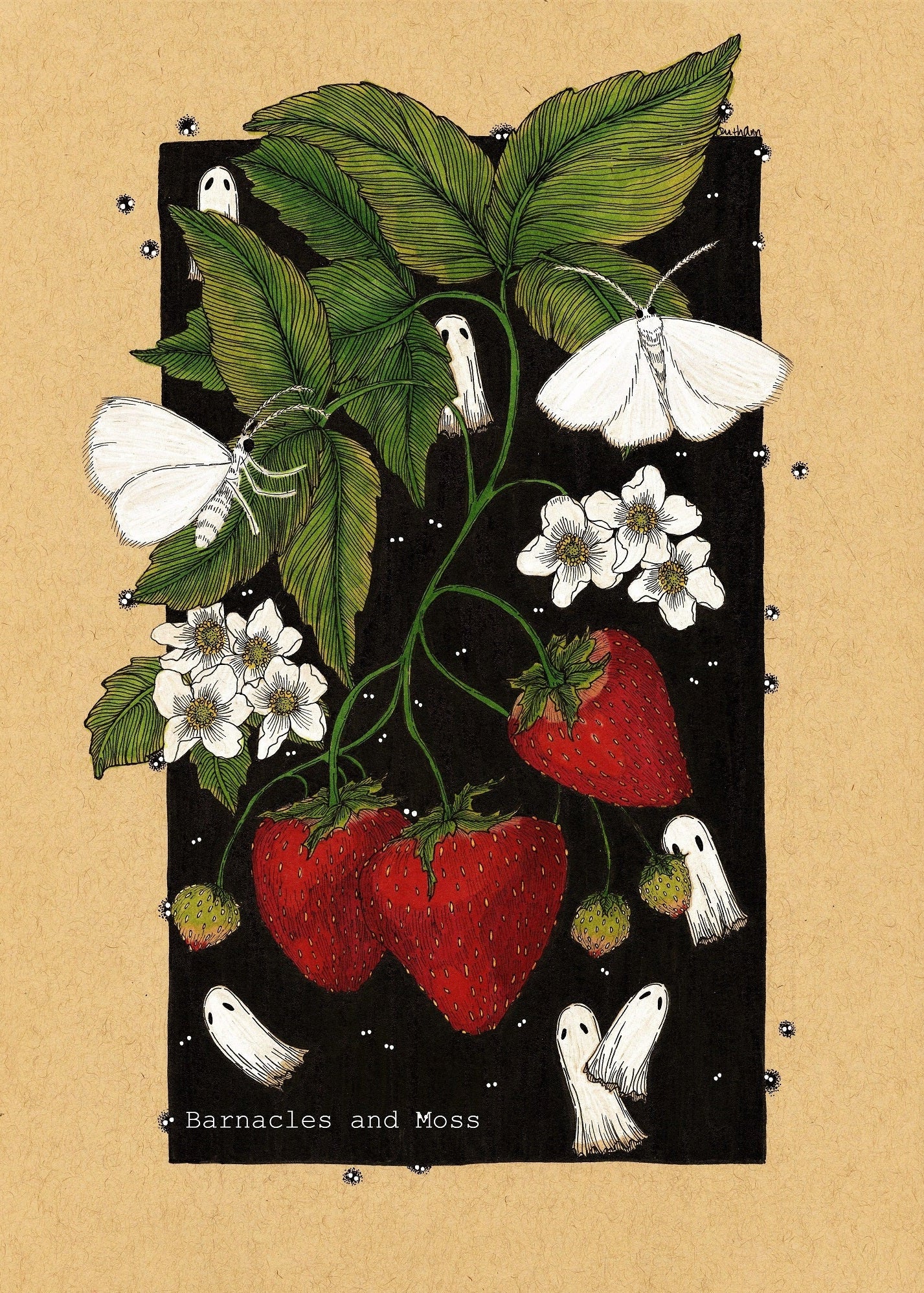 Strawberries and Soot Sprites Fine Art Print