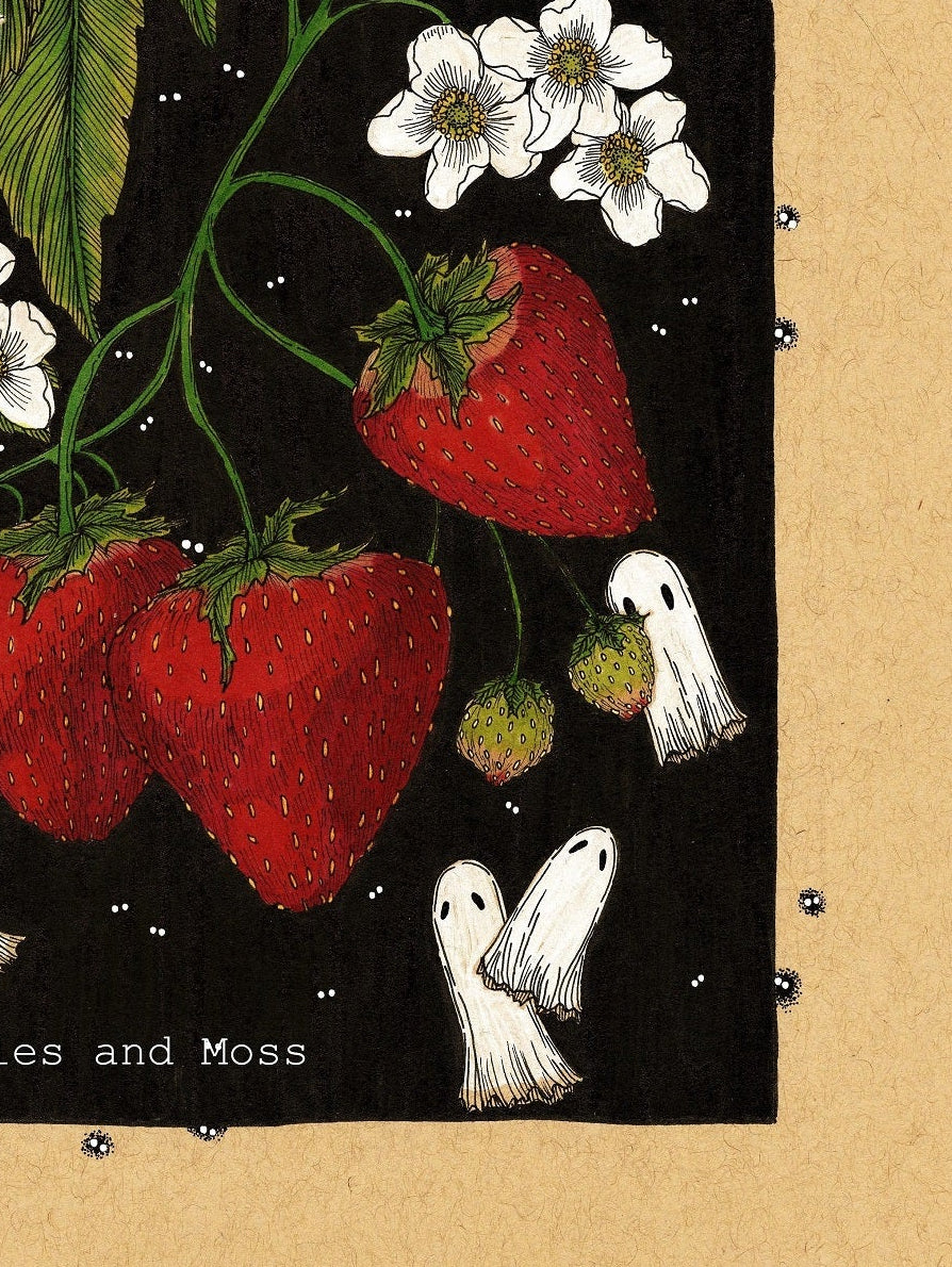 Strawberries and Soot Sprites Fine Art Print