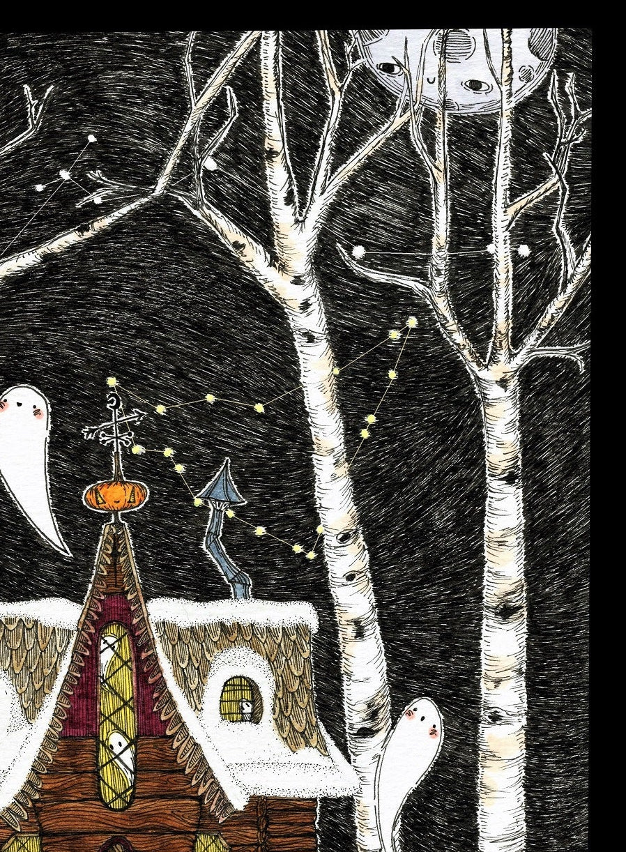 Baba Yaga's Hut in Winter Fine Art Print
