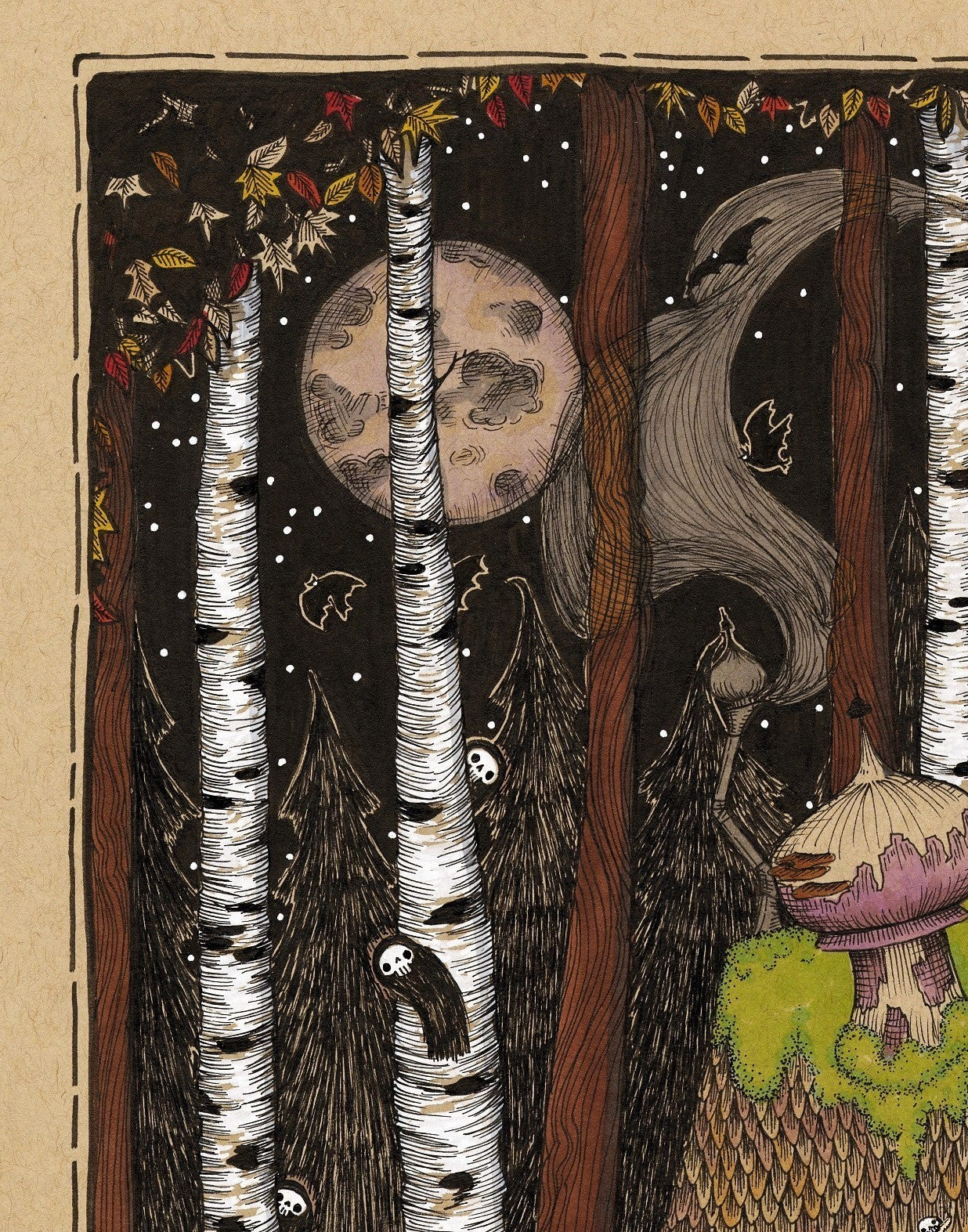 Baba Yaga's Hut in Autumn Fine Art Print