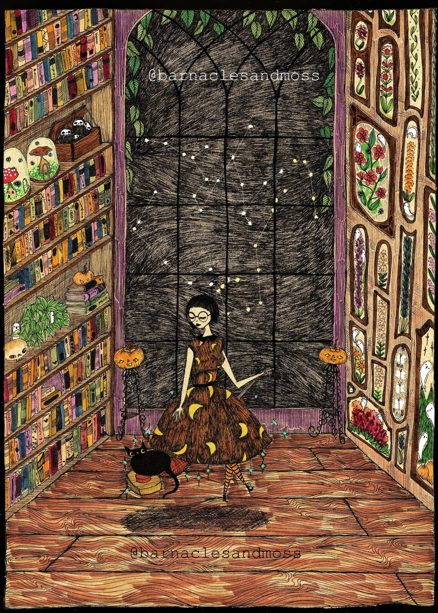 Wobble The Witch Cat Fine Art Print