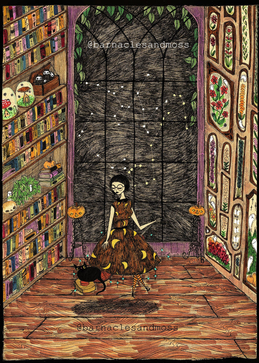 Wobble The Witch Cat Fine Art Print