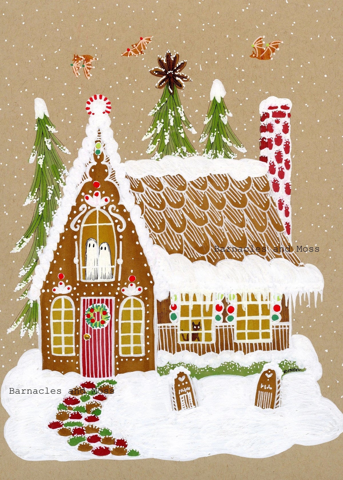 Haunted Gingerbread House Fine Art Print