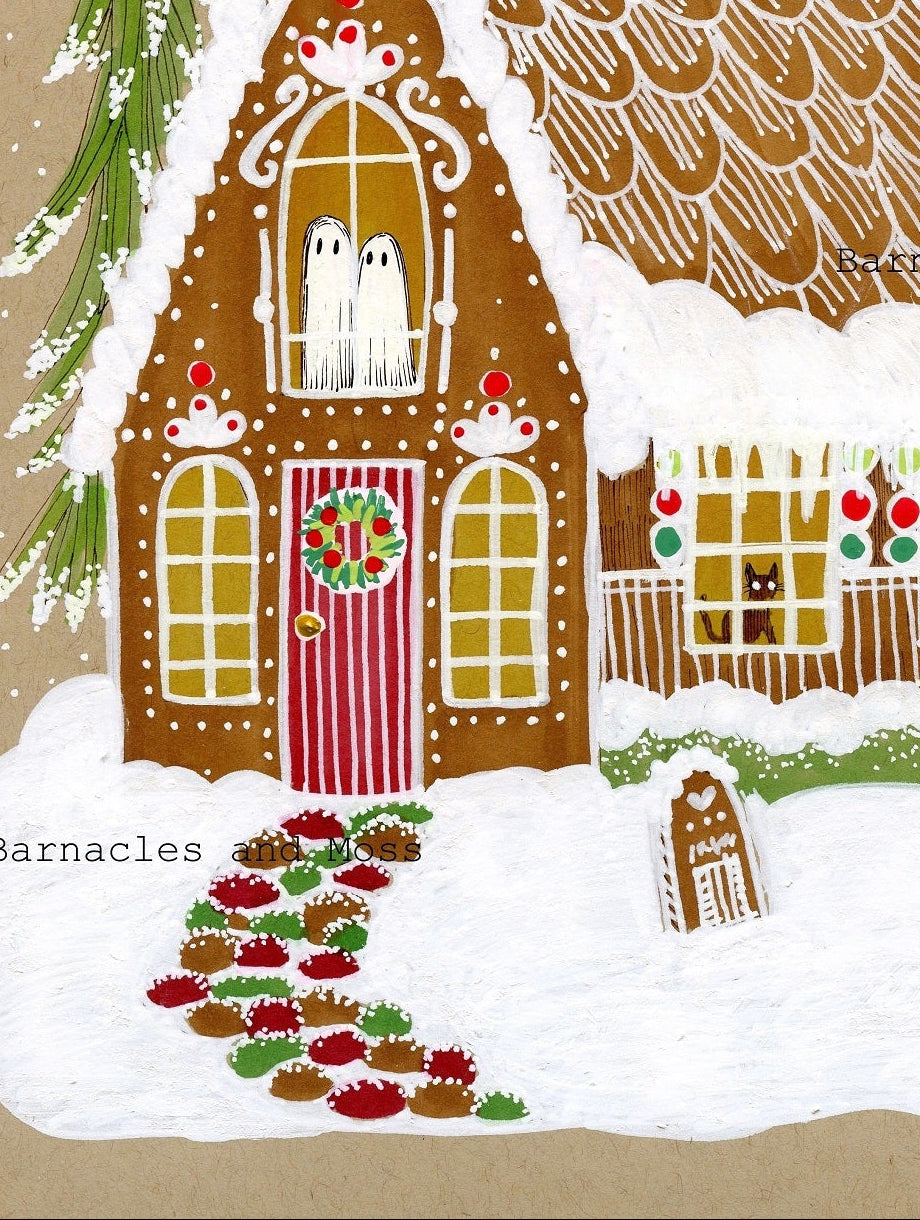 Haunted Gingerbread House Fine Art Print