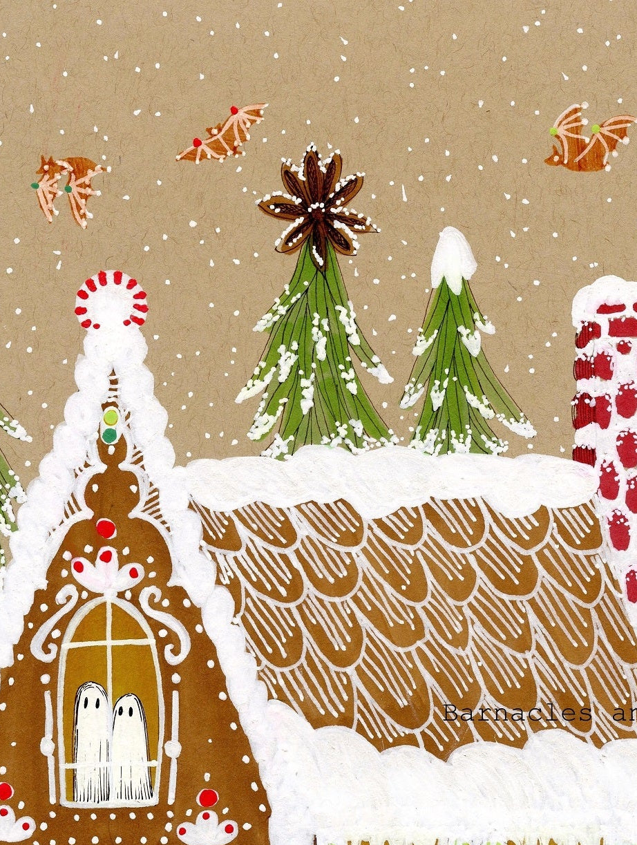 Haunted Gingerbread House Fine Art Print
