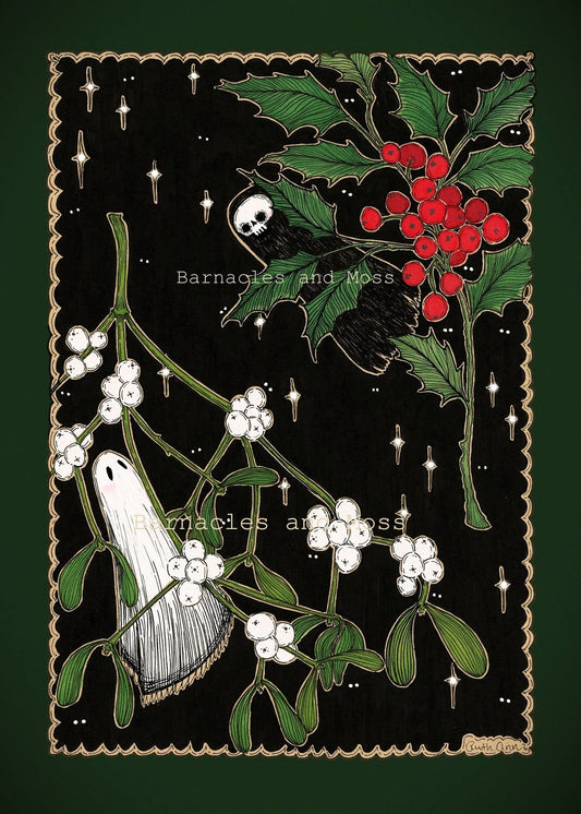 Haunted Holly and Mistletoe Fine Art Print
