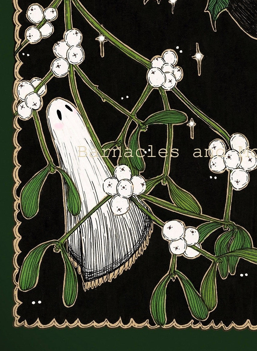 Haunted Holly and Mistletoe Fine Art Print