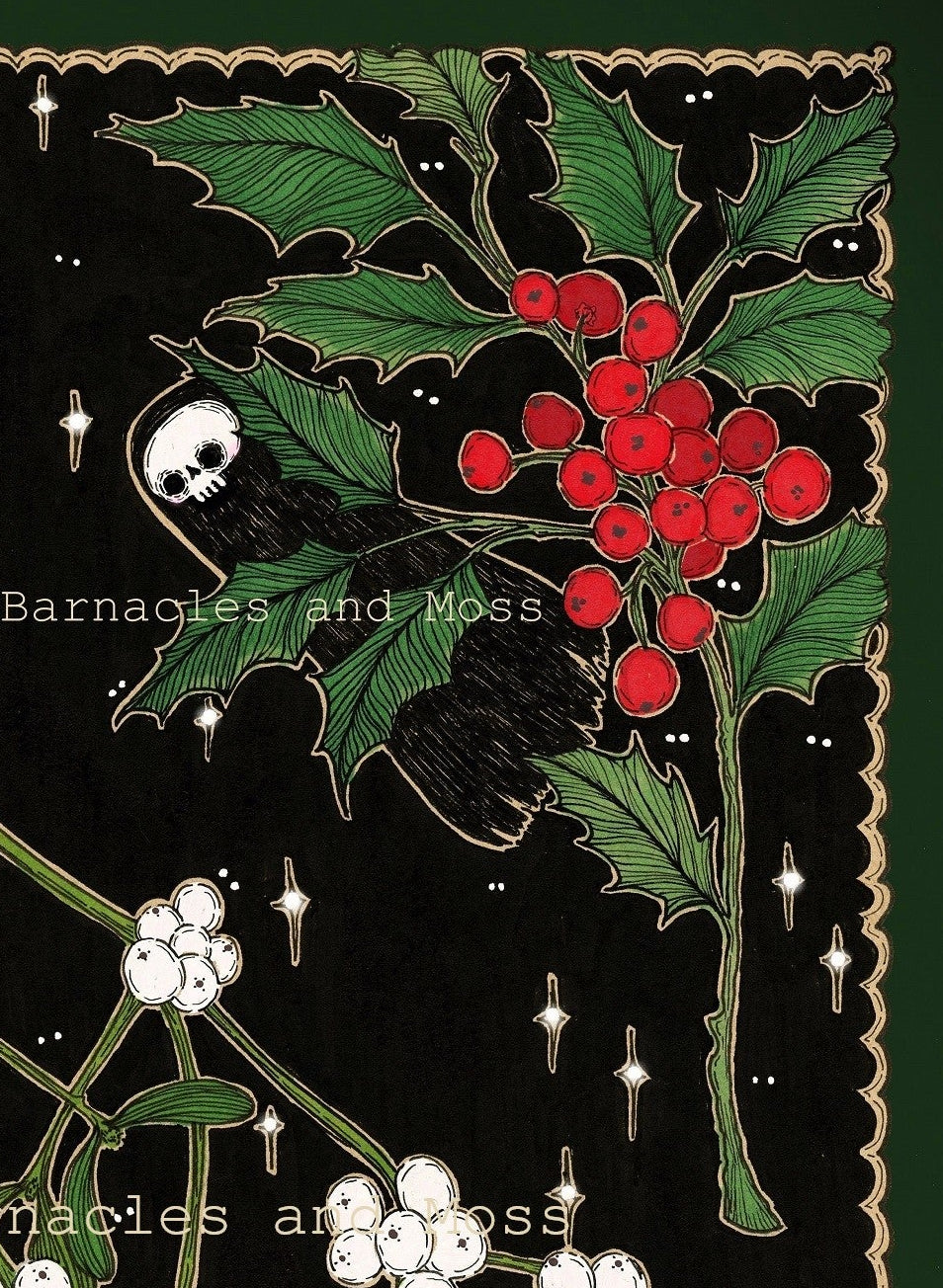 Haunted Holly and Mistletoe Fine Art Print