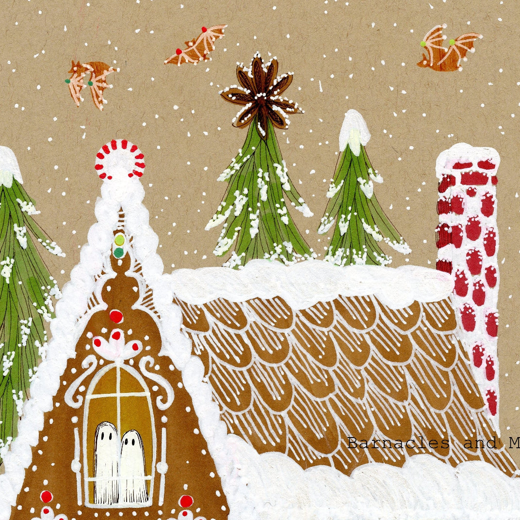 Haunted Gingerbread House Fine Art Print