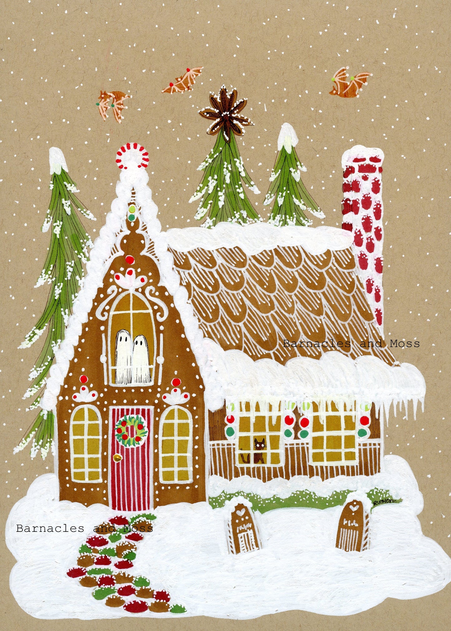 Haunted Gingerbread House Fine Art Print