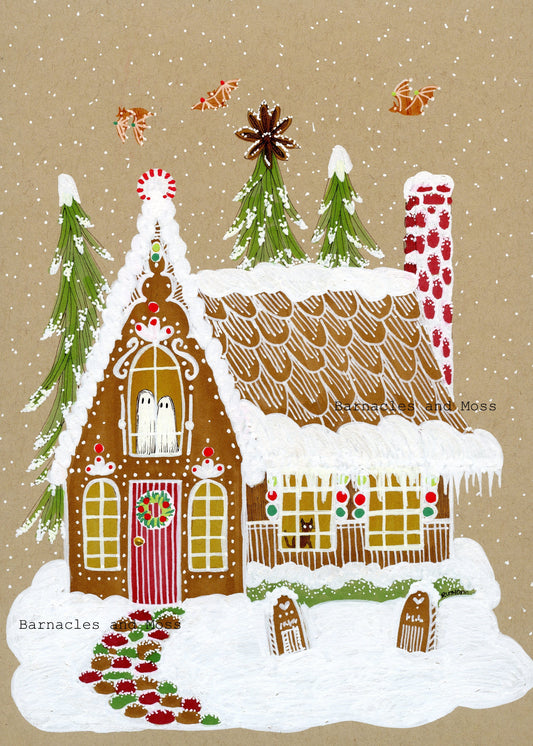Haunted Gingerbread House Fine Art Print