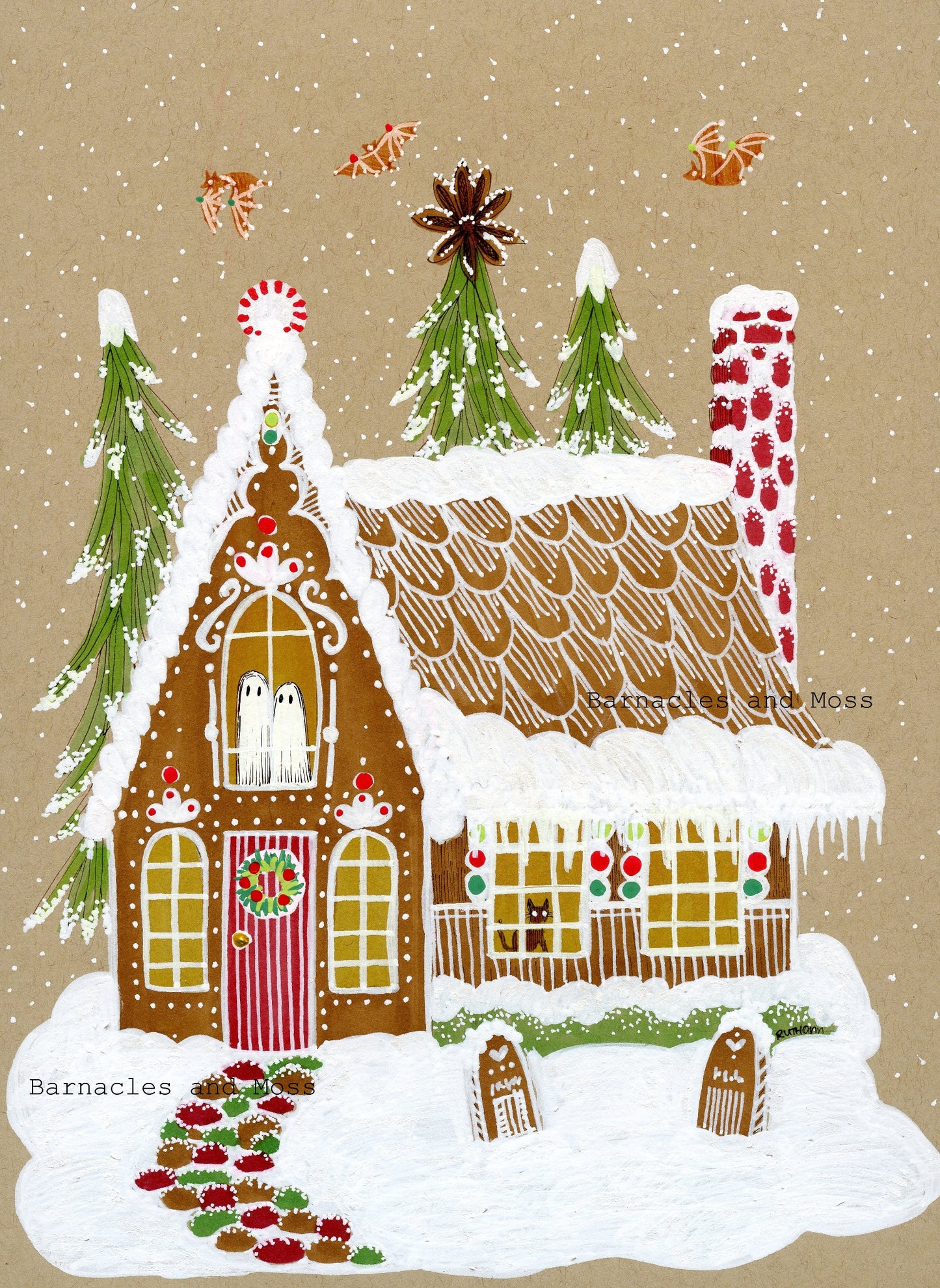 Haunted Gingerbread House Fine Art Print