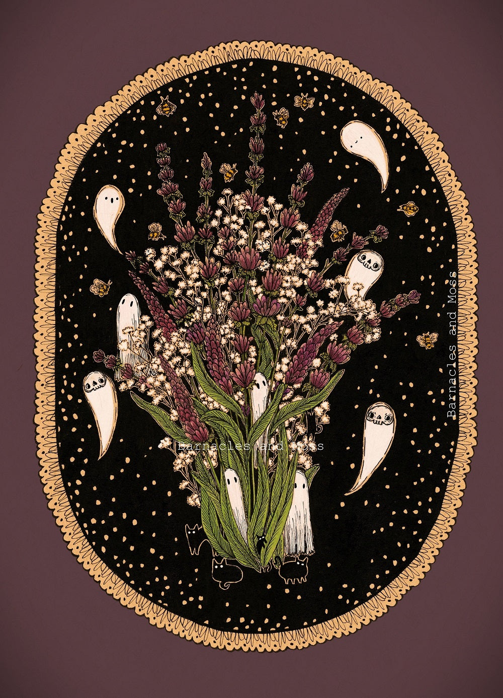 Dark Florals 17oz Ceramic Latte Mug