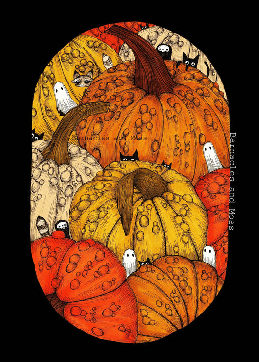 Pumpkin Critters Fine Art Print