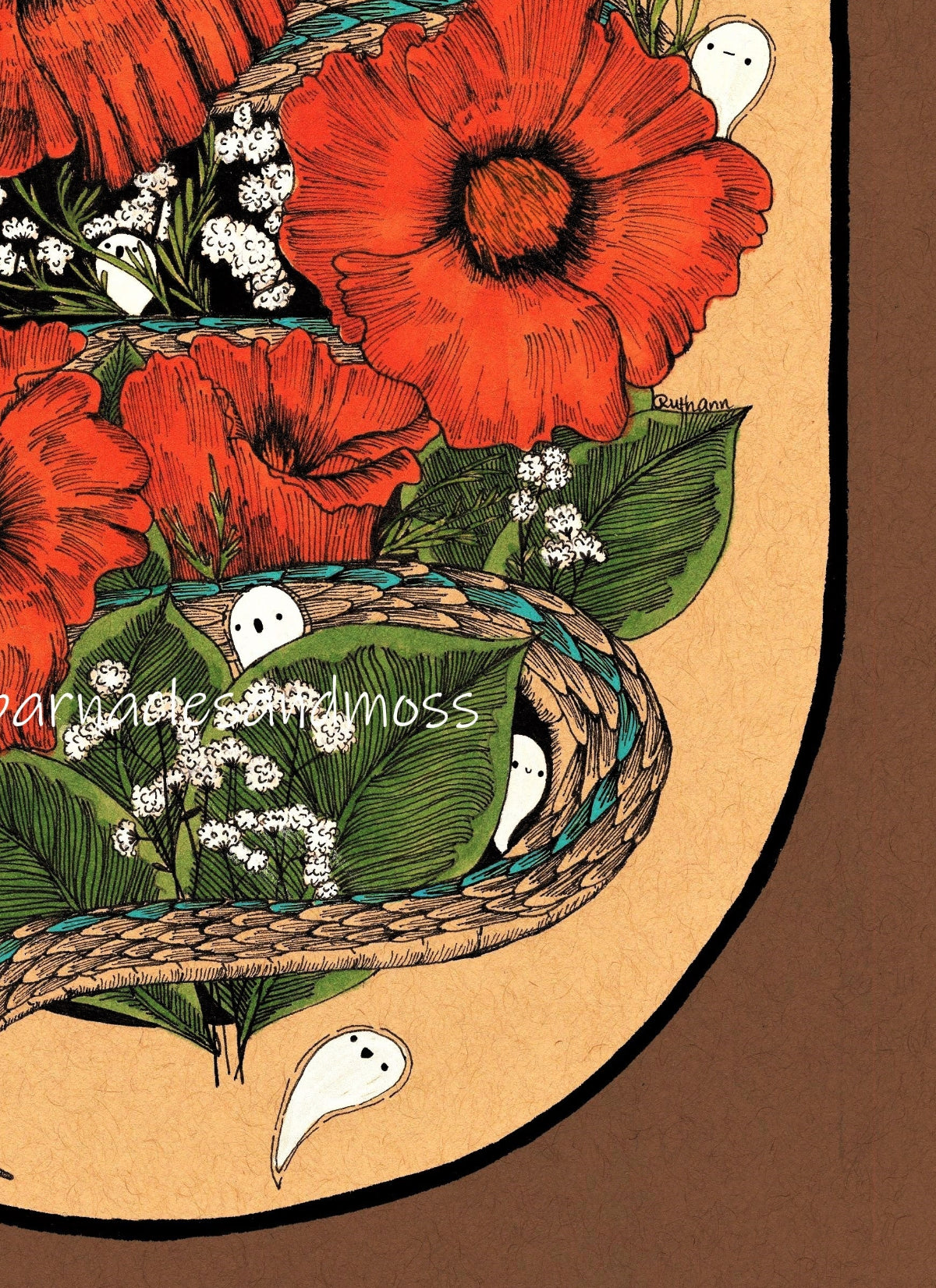 Garter Snake in the Haunted Poppies Fine Art Print