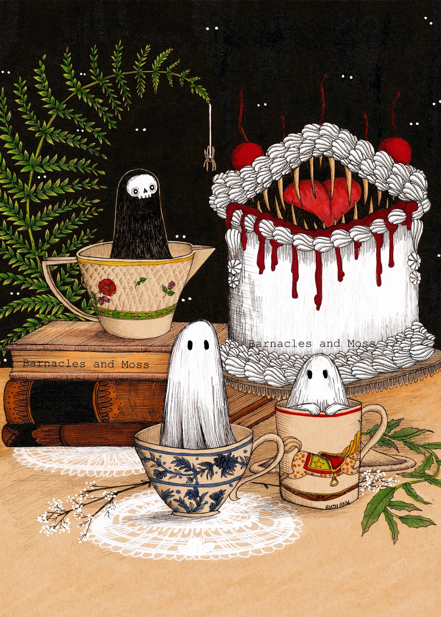 Spooky Tea Party Fine Art Print