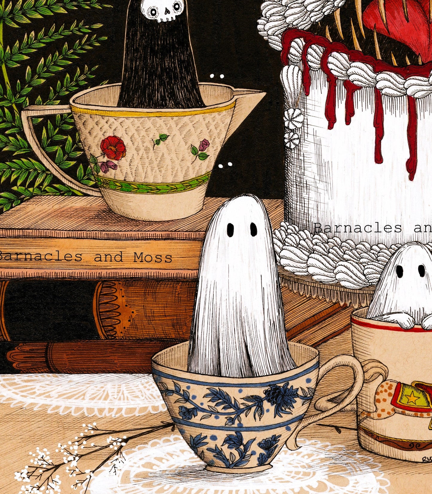 Spooky Tea Party Fine Art Print