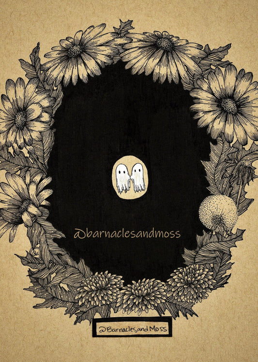 Little Ghosts Holding Hands Fine Art Print