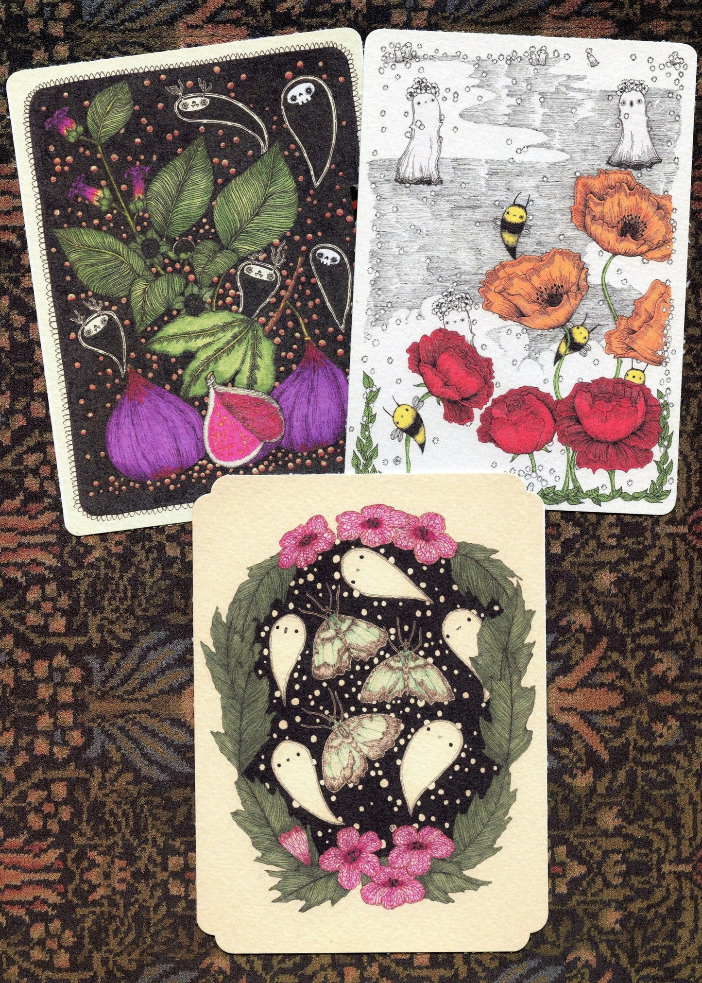 Set of 3 Frameable Haunted Flora Cards