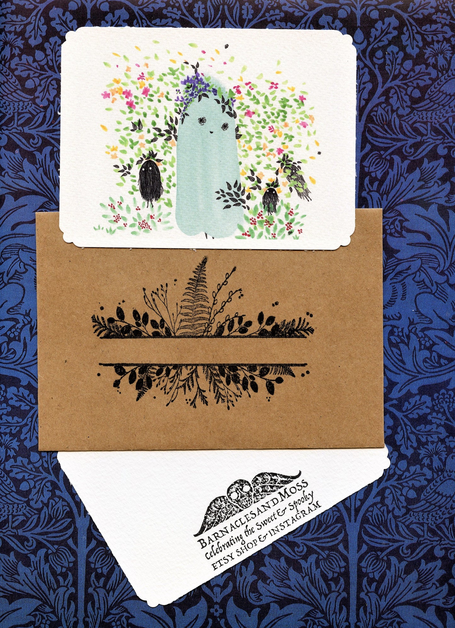 Set of 3 Cryptid Garden Cards | Envelopes Included