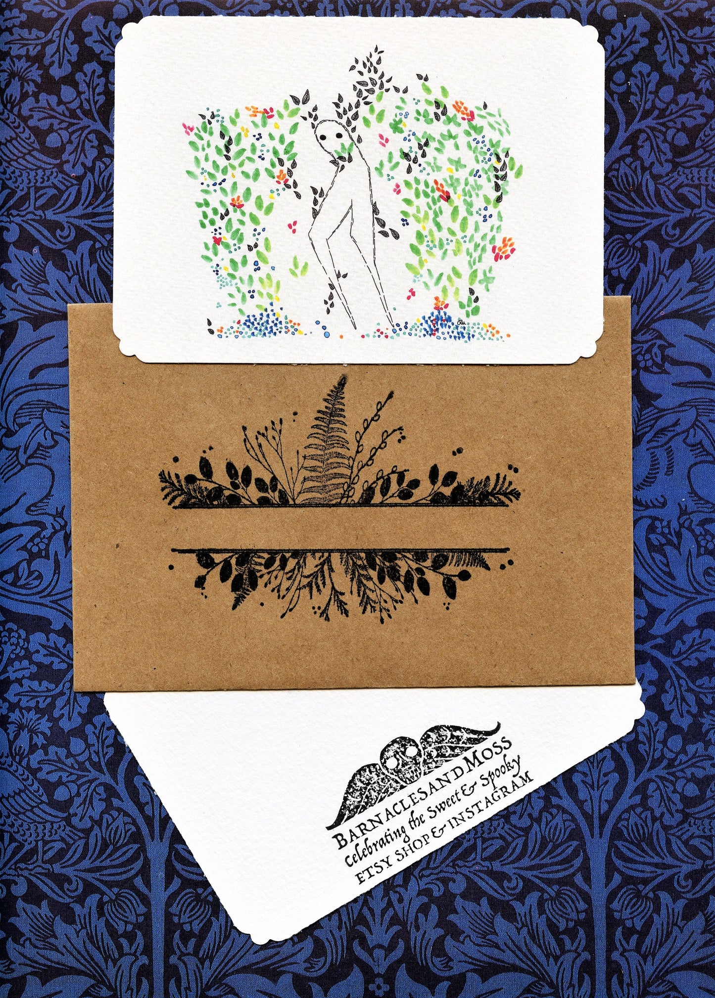 Set of 3 Cryptid Garden Cards | Envelopes Included