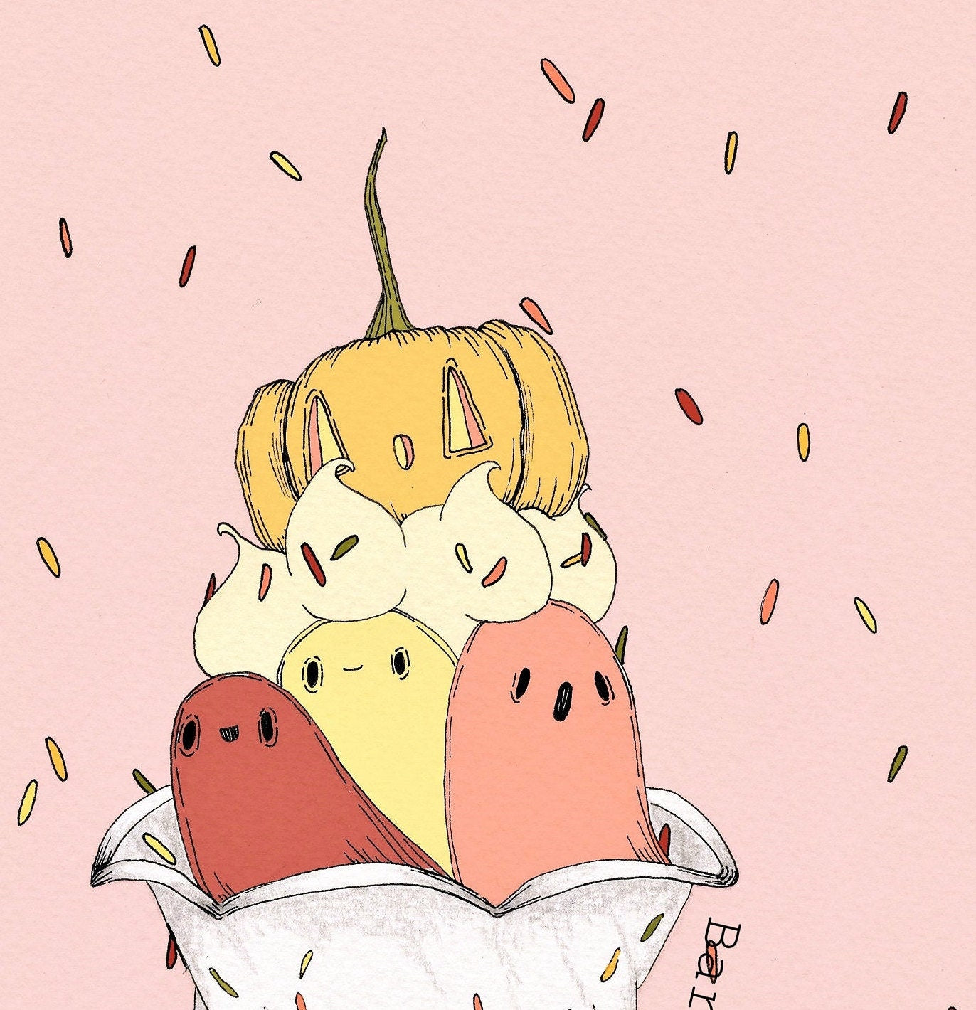 Pumpkin Ice Cream Sundae Fine Art Print