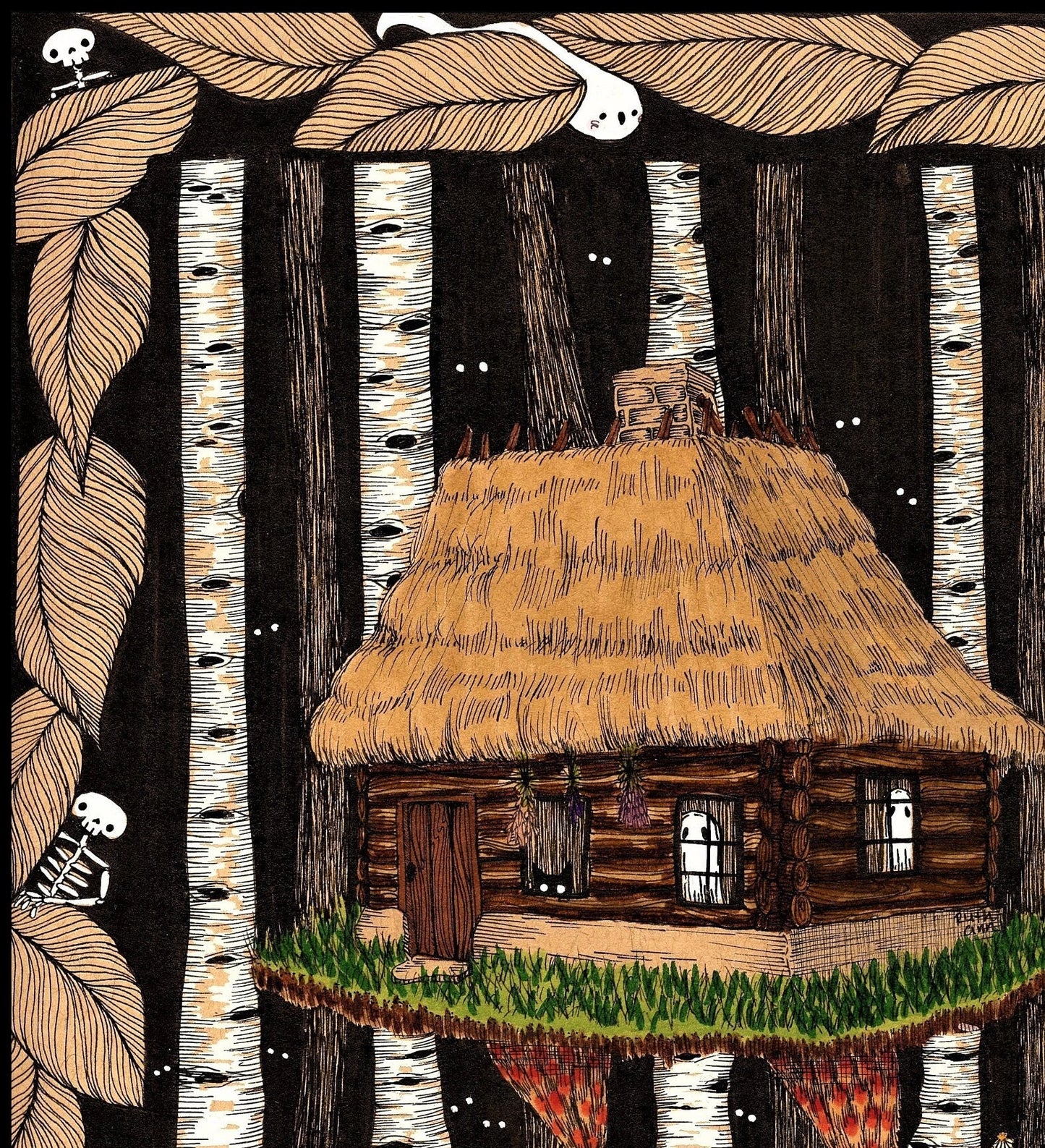 Baba Yaga's Hut In Summer Fine Art Print