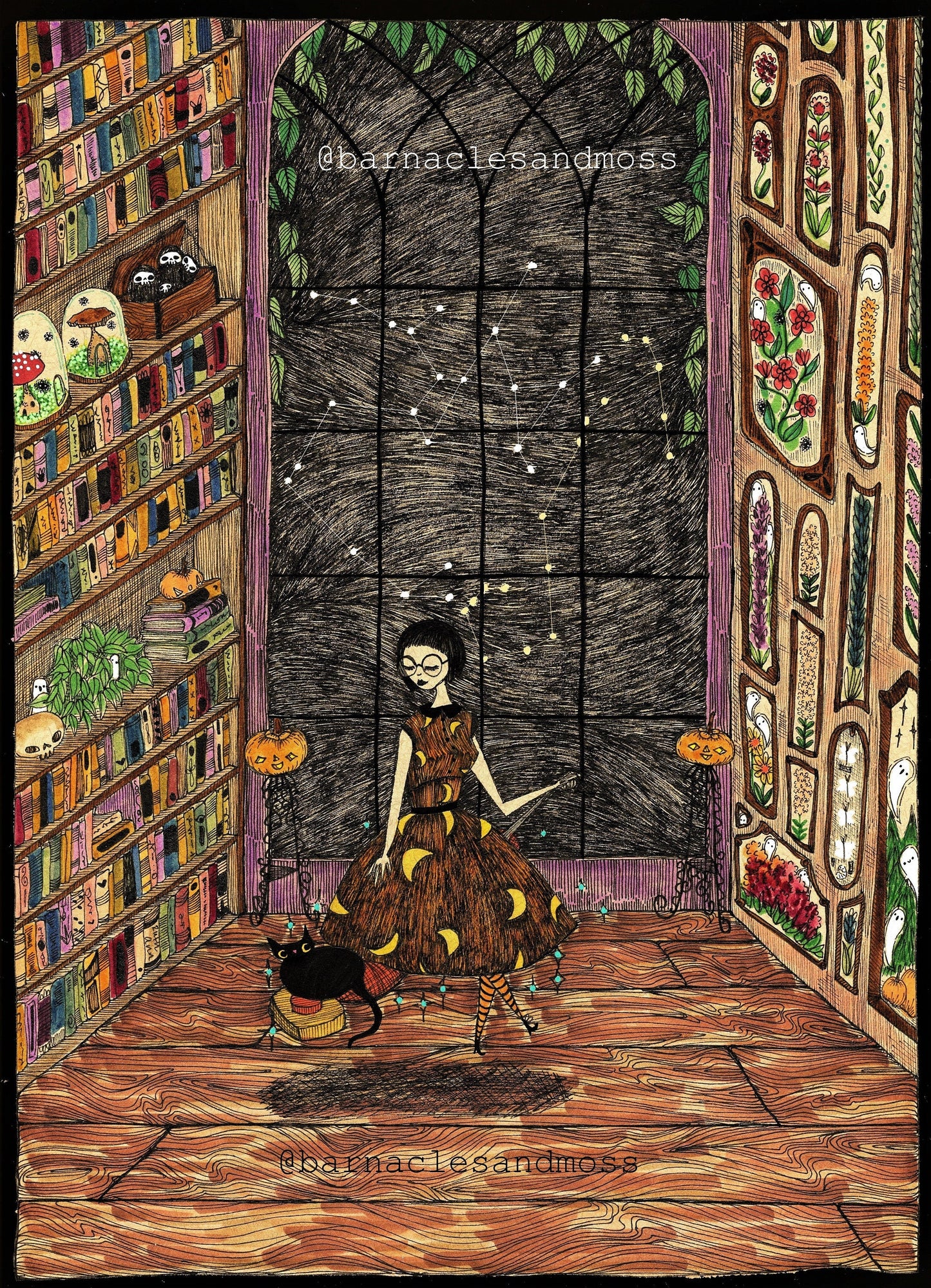 Wobble The Witch Cat Fine Art Print