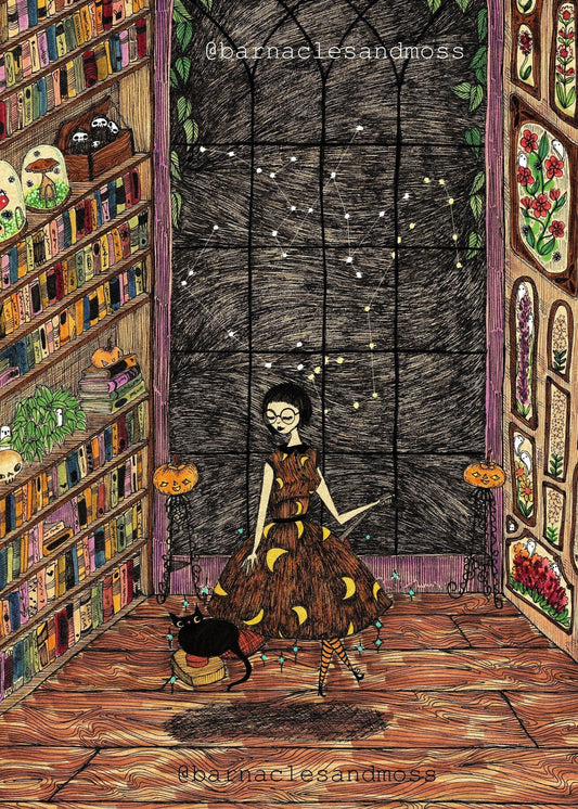 Wobble The Witch Cat Fine Art Print