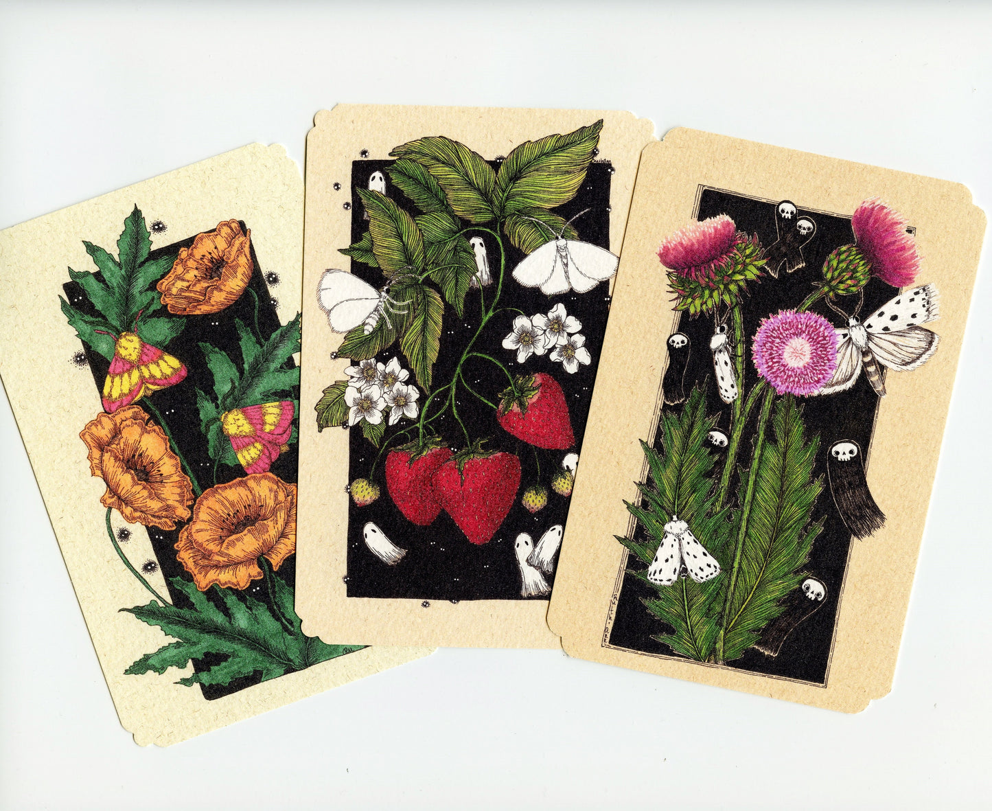 Set of 3 Frameable Dark Flora Card Set