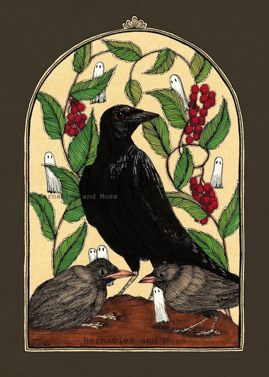 Baby Crows Fine Art Print