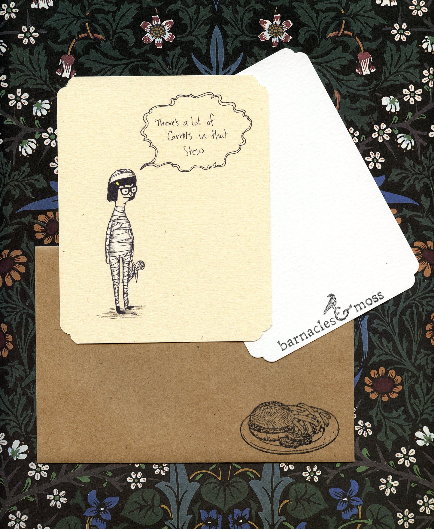 Set of 4 Frameable Burger Family Card Set | Envelopes Included